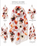 White Autumn Floral scarves handmade from natural silk and wool, style guide